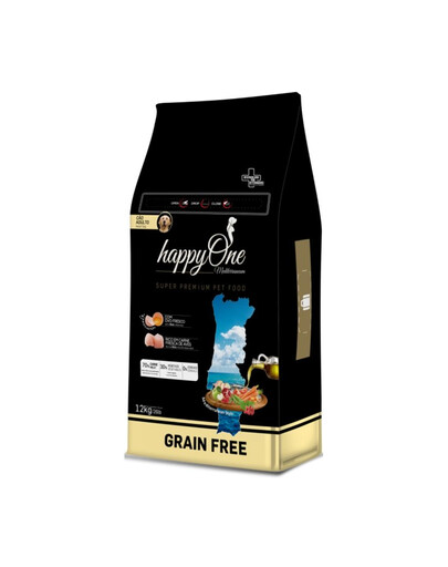HappyOne Grain-Free Mediterraneum Adult Super Premium 12 kg nourriture pour chiens sans cereals