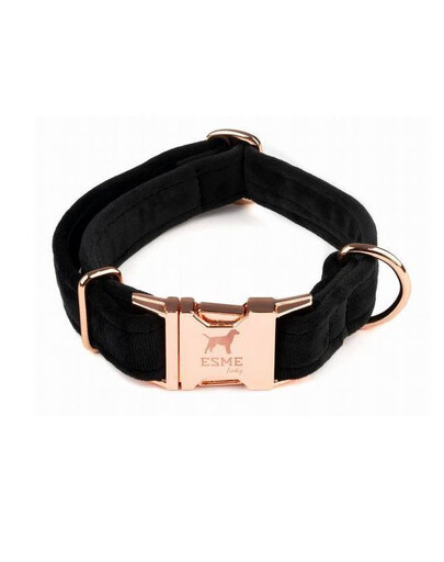 ESME FOR DOG Collier pour chien en velours onyx L 2.5 cm