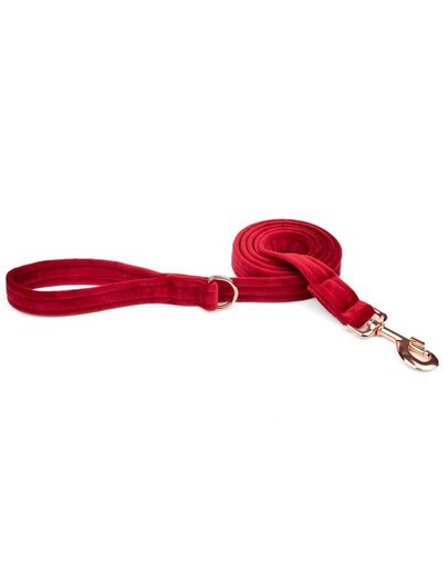 ESME FOR DOG Laisse pour chien en velours cherry 150cm/2cm