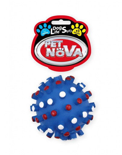 PET NOVA Dog Lifestyle Balle avec languettes 8,5cm bleu