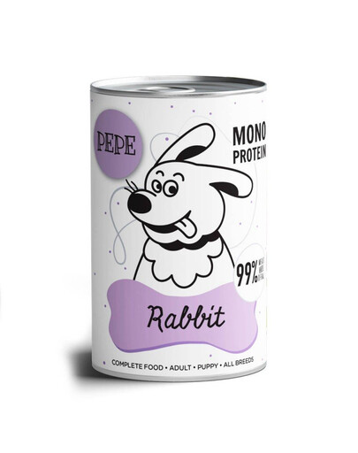 PAKA ZWIERZAKA PEPE Rabbit 400g - nourriture monoprotéinée au lapin