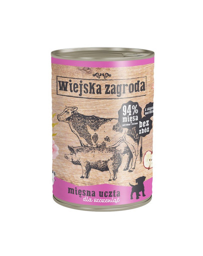 WIEJSKA ZAGRODA - Festin de viandes pour les chiots, sans céréales - 400 g