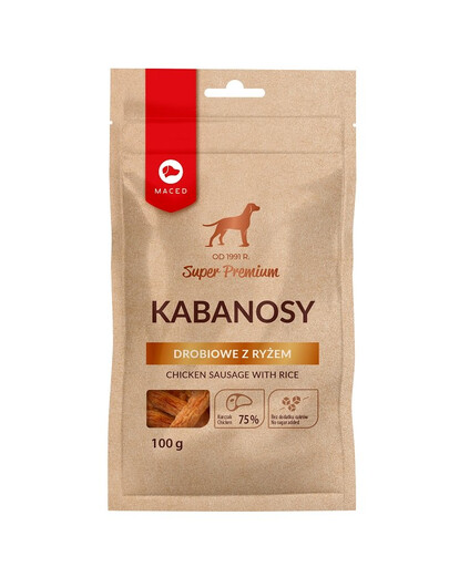 MACED Super Premium Volaille Kabanosy avec riz 100 g