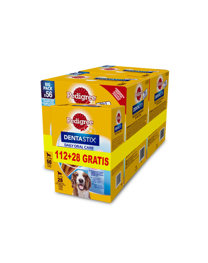 PEDIGREE DentaStix pour Chien de taille moyenne délicatesse dentaire 56 + 28 pcs.
