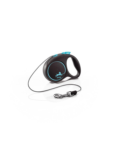 FLEXI Laisse automatique Black Design XS Corde 3m Bleu