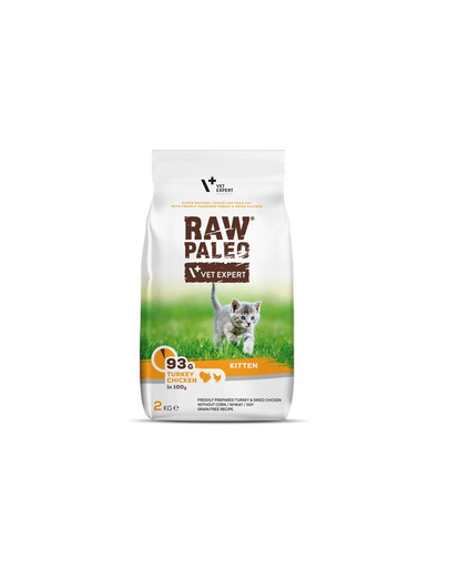 VETEXPERT Raw Paleo Kitten Turkey&Chicken - croquettes dinde et poulet pour chatons - 2 kg