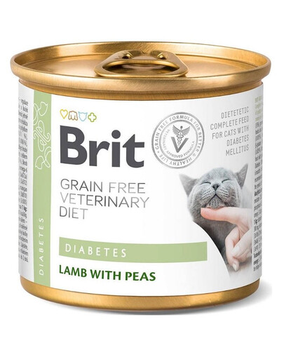 BRIT Veterinary Diet Diabetes Lamb&Pea - nourriture vétérinaire agneau & pois pour chats diabétiques - 12x200 g
