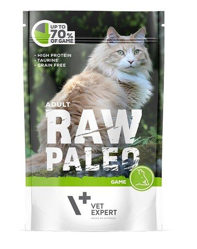 VETEXPERT RAW PALEO Adult game - nourriture humide au gibier - 100 g