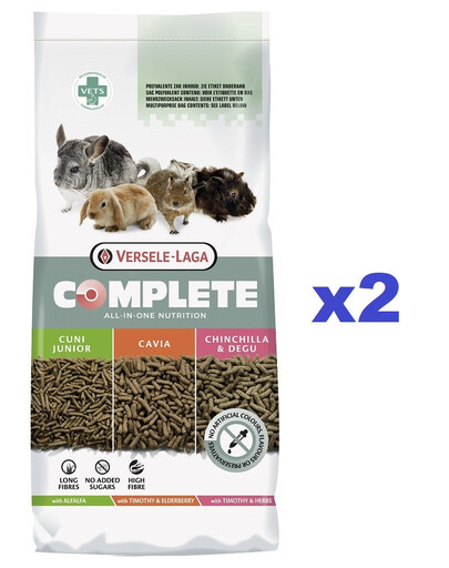 VERSELE-LAGA Chinchilla&Degu Complete Extrudé pour chinchillas et gerbilles 16 kg (2x8 kg)