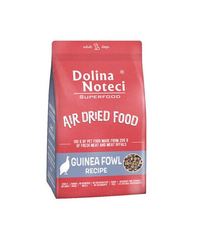 DOLINA NOTECI Superfood Air Dried Guinea Fowl Aliment séché à l'air avec de la pintade pour chiens adultes 1 kg