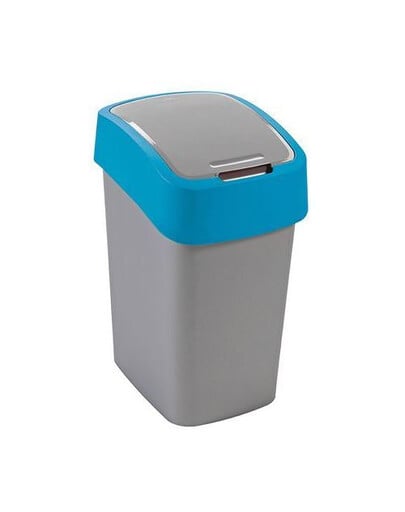 CURVER "FLIP BIN" poubelle 10L argent/bleu
