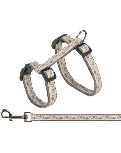 TRIXIE Harnais avec laisse pour chats, gris/beige