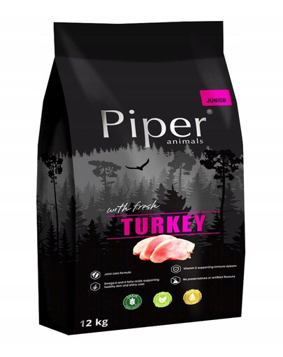 PIPER Animals Junior - Nourriture sèche avec dinde pour chiots - 12 kg