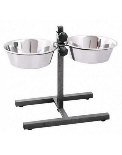 BARRY KING Support réglable avec gamelles metaliques de 2,8 l