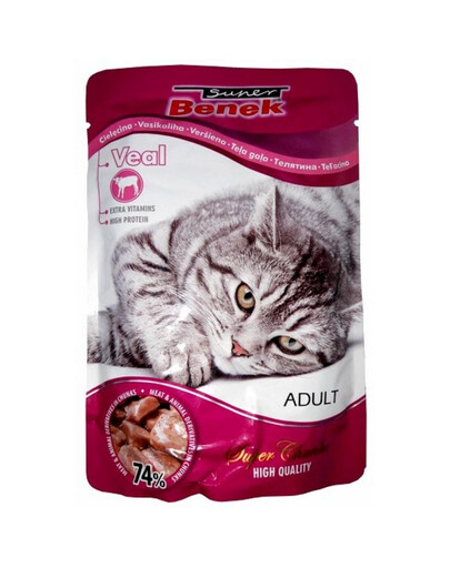 BENEK Sachet pour chats avec morceaux de veau en sauce 100g