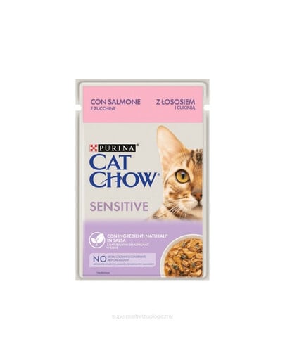 CAT CHOW Sensitive Saumon et courgettes en sauce 85 g