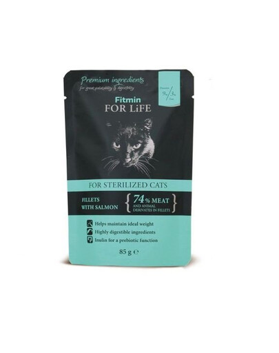 FITMIN For Life For Sterilized Cats Salmon 85g