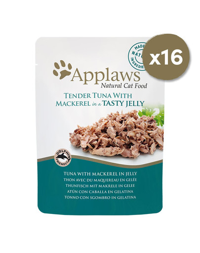 APPLAWS Cat Pouch Tuna with mackerel in jelly 16 x 70 g