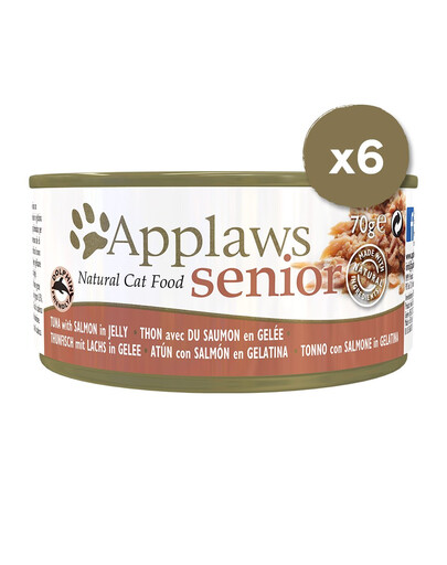 APPLAWS Cat Tin Senior Tuna with Salmon in Jelly 6 x 70 g
