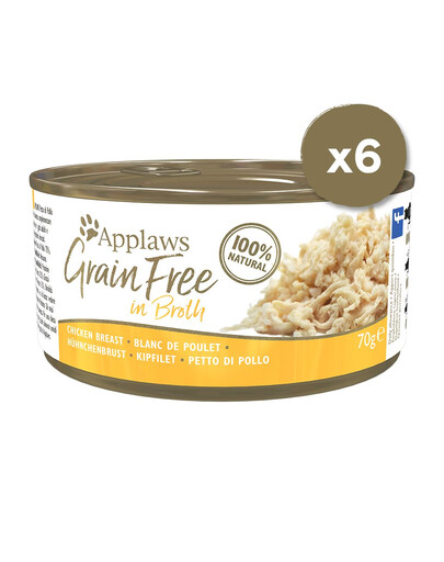 APPLAWS Cat Tin Grain Free Chicken in Broth 6 x 70 g