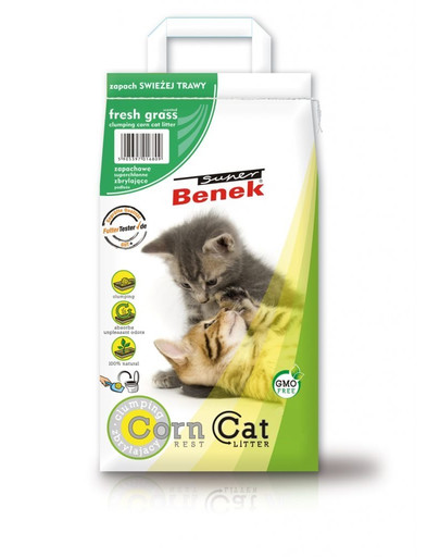 BENEK Super Corn Cat Herbes fraiches 14 l Litière