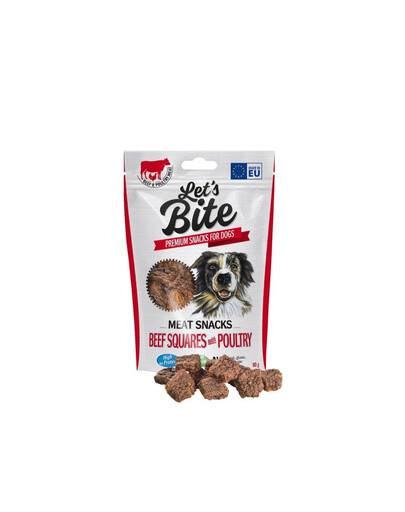 BRIT Let’s Bite Meat Snacks squares 80g carrés avec de la volaille et du bœuf