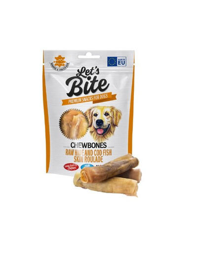 BRIT Let’s Bite Chewbones raw hide&cod 135g de peau de cabillaud crue