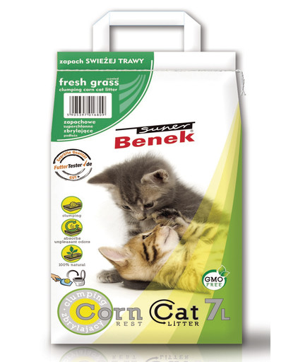 BENEK Super Corn Litière pour Chat parfum herbes fraîches 7 L