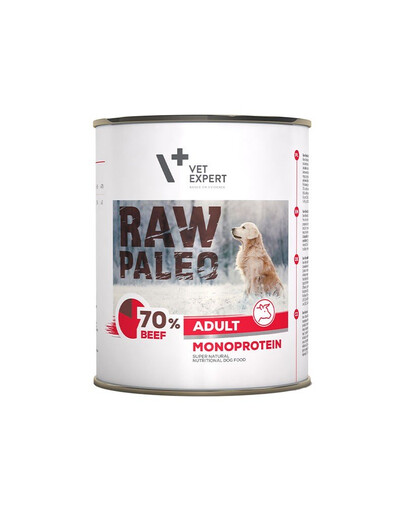 VETEXPERT RAW PALEO Adult beef - nourriture humide au bœuf - 800 g