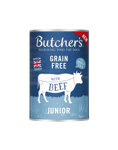 BUTCHER'S Original Junior - nourriture pour chiots, morceaux de bœuf en gelée - 6 x 400g