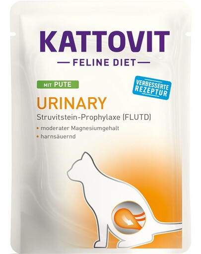 KATTOVIT Feline Diet Urinary - viande de dinde pour réduire la récidive des calculs de struvite - 85 g