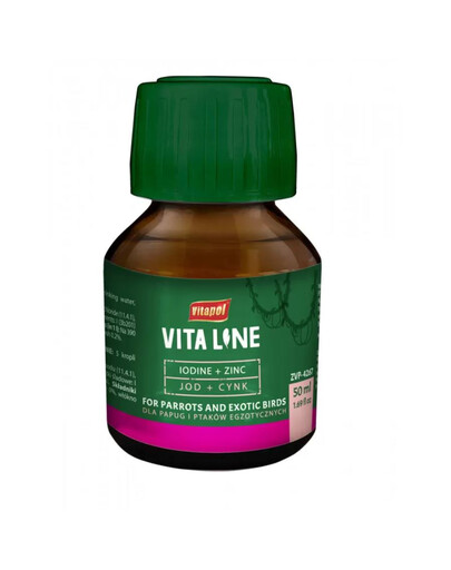 VITAPOL Vitaline Cynk + L'iode pour les oiseaux exotiques 50ml