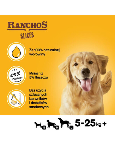 PEDIGREE Ranchos Slices - friandises pour chiens au bœuf - 8 x 60g