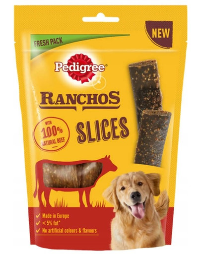PEDIGREE Ranchos Slices 60g - friandises pour chiens à base de viande de bœuf