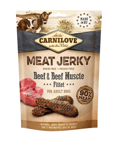CARNILOVE Meat Jerky Beef & Beef Muscle fillet 100g stick au bœuf