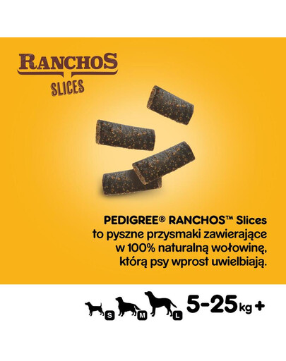 PEDIGREE Ranchos Slices - friandises pour chiens au bœuf - 8 x 60g
