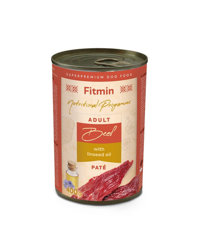 FITMIN Dog Nutritional Programme Tin Beef with lindseed oil 400g bœuf à l'huile de lin