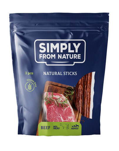 SIMPLY FROM NATURE Nature Sticks with beef  3 pièces - Bâtonnets Nature au bœuf