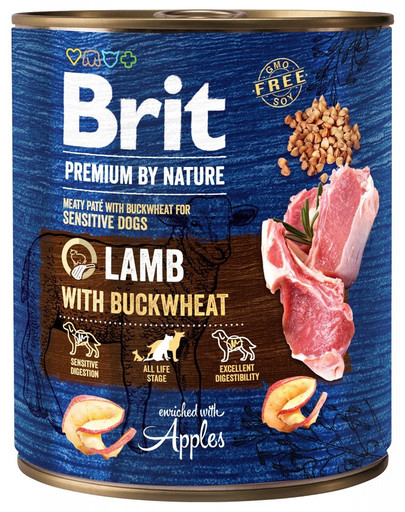BRIT Premium by Nature Lamb with Buckwhear 800g pâtée pour chiens à base d'agneau et de sarrasin
