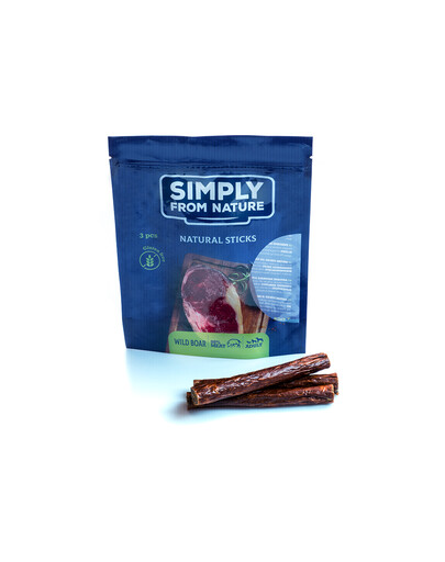 SIMPLY FROM NATURE Nature Sticks with wild boar - Bâtonnets naturels à la viande de sanglier - 3 pièces