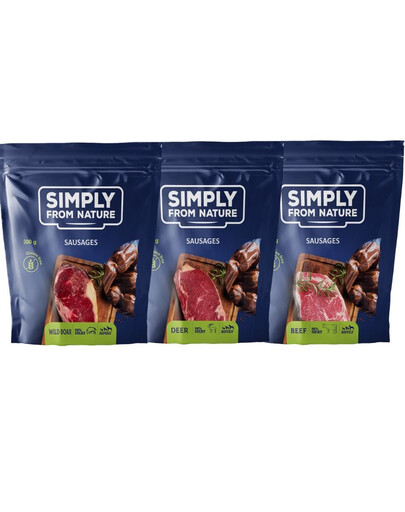 SIMPLY FROM NATURE - Saucissons naturels MIX de saveurs - 3 x 300 g