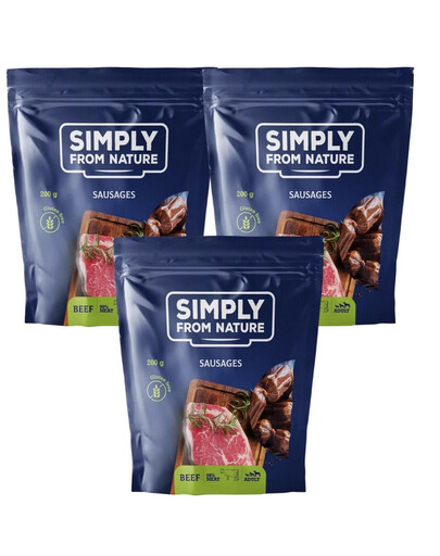 SIMPLY FROM NATURE - Saucissons de viande de bœuf - 3 x 200 g