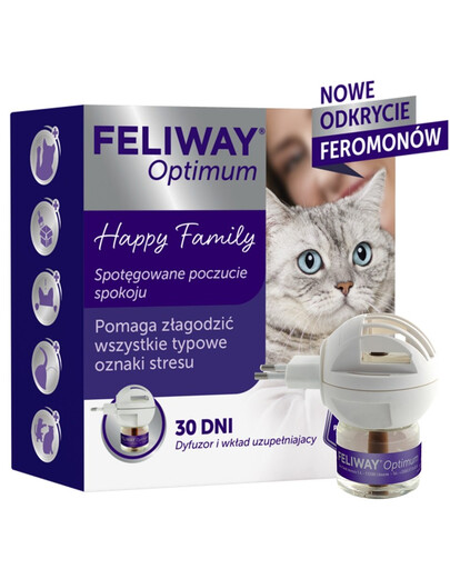 FELIWAY Optimum - Diffuseur + Recharge - Phéromones d'apaisement pour chats
