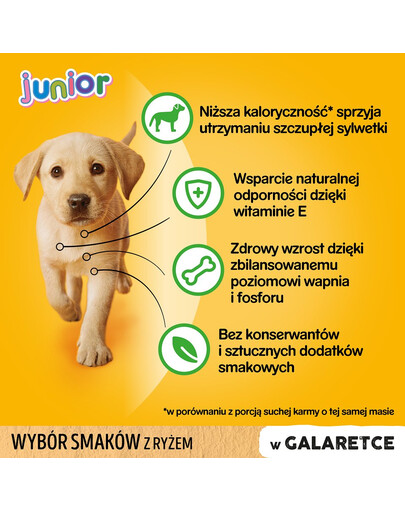 PEDIGREE Vital Protection Portionsbeutel Multipack Junior mit - 4 variétés de viandes en gelée pour jeunes chiens - 48 x 100g