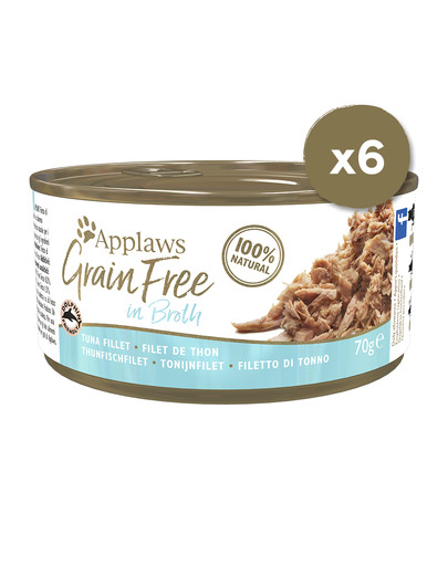 APPLAWS Cat Tin Grain Free Tuna in Broth 6 x 70 g