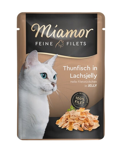 MIAMOR Feline Filet de thon et de saumon en gelée 12x100 g