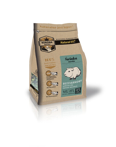 NATURAL-VIT Crown of nature Mélange alimentaire complet pour cochons d'Inde 2 x 750 g