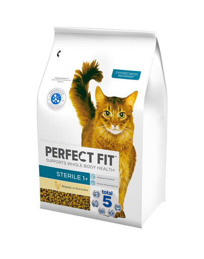 PERFECT FIT Sterile 1+ Croquettes au poulet pour chats stériles 3x2,8 kg