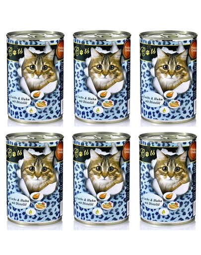 O'CANIS - Nourriture humide avec poulet, saumon et huile de safran - 6x400 g