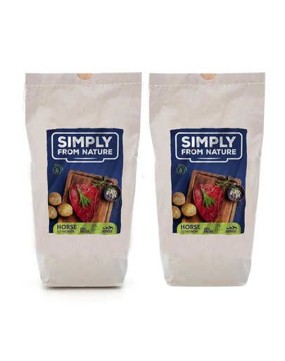SIMPLY FROM NATURE - Croquettes cuites au four avec de la viande de cheval et du saumon - 2x1,2 kg